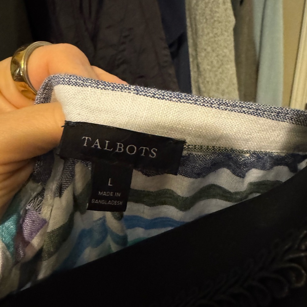 Talbots Multicolor Linen Striped Top - Picture 2 of 2
